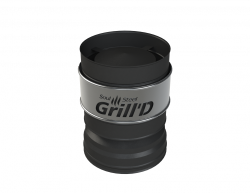 Grill`D EU Оголовок-дефлектор К, AISI 304 0,5мм/ЖС 0,5мм (D115/250), черный (термостойкая краска)