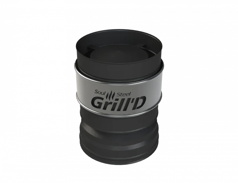 Grill`D Оголовок-дефлектор К, AISI 430 0,5мм/ЖС 0,5мм (D150/300), черный (термостойкая краска)