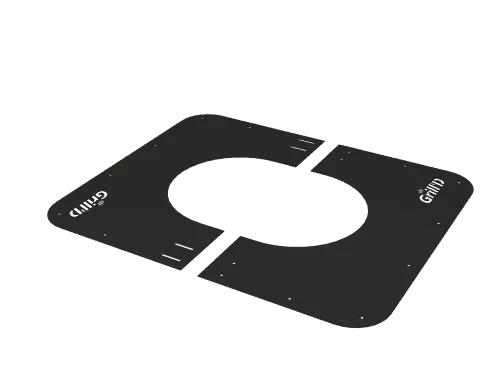 Grill`D Фланец декоративный сборный 500*500 D250, черный (порошковая краска)