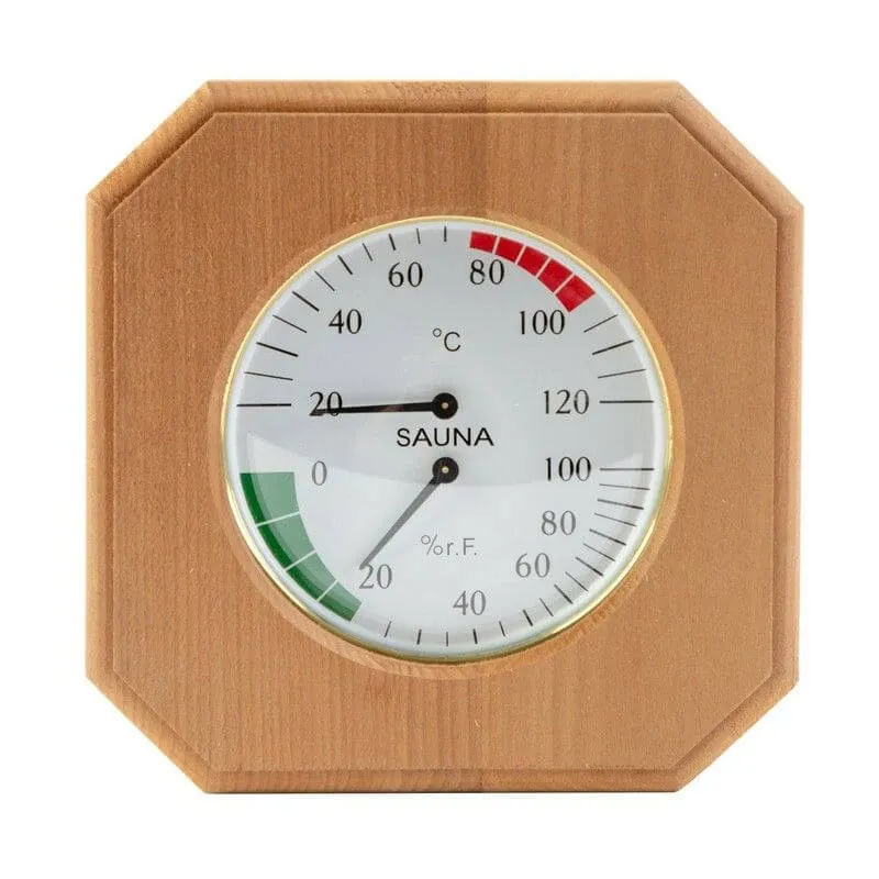 Термогигрометр восьмиугольник (термодревесина) TH-12Т